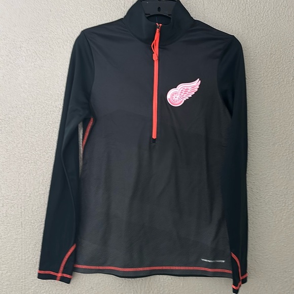 NHL Detroit Red Wings Majestic 1/3 Zip Pullover Womens Small thumb hole - Picture 1 of 8